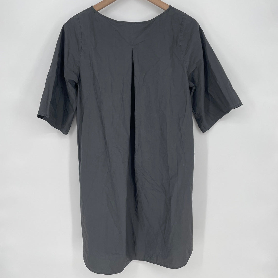 COS Gray Short Sleeve V-Neck Midi Dress Size 34 EUR