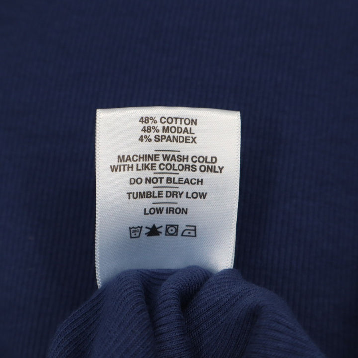 American Giant Luxe Rib V Notch Tee Shirt Women Small Midnight Blueprint Stretch