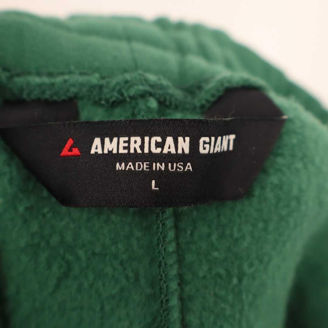 American Giant Classic Sweatpants Mens L Green Cotton Fleece Drawstring Waist