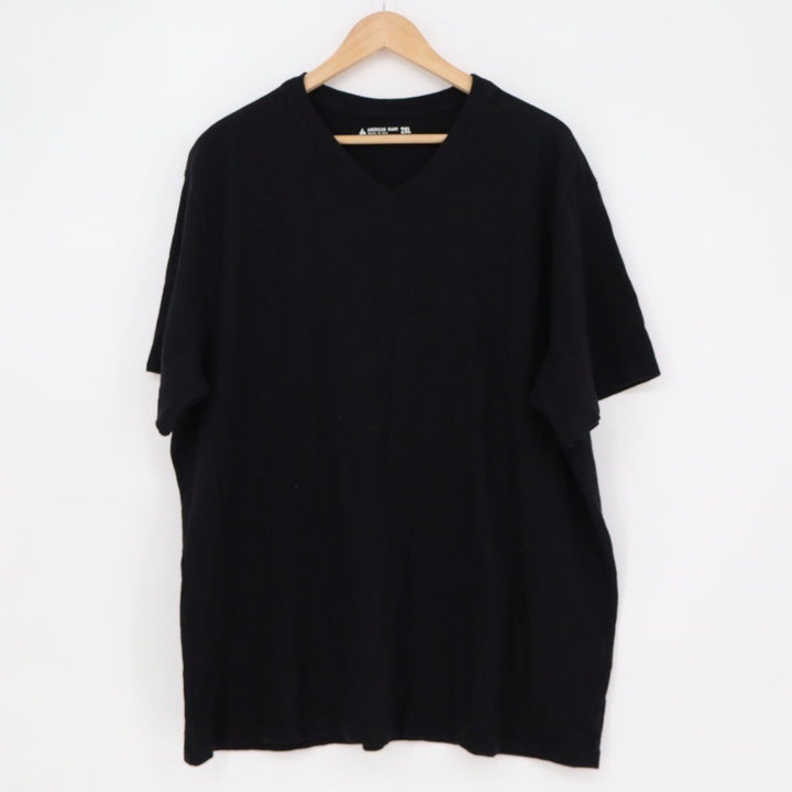 American Giant Mens Black V Neck T Shirt Size 2XL Made in USA Cotton