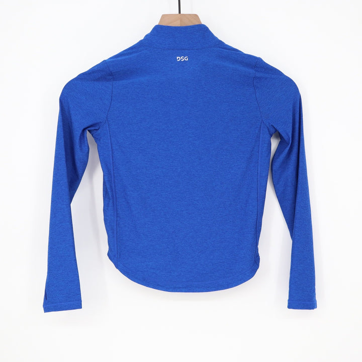 DSG Girls Movement LS 1/4 Zip Royal Blue Heather Pullover XS 6-7 CKP9118CN