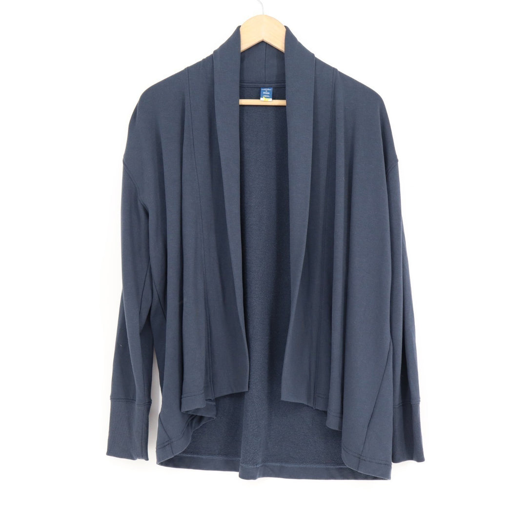 Old Navy Live In French Terry Cardigan Sweater Womens Medium Navy Open Front