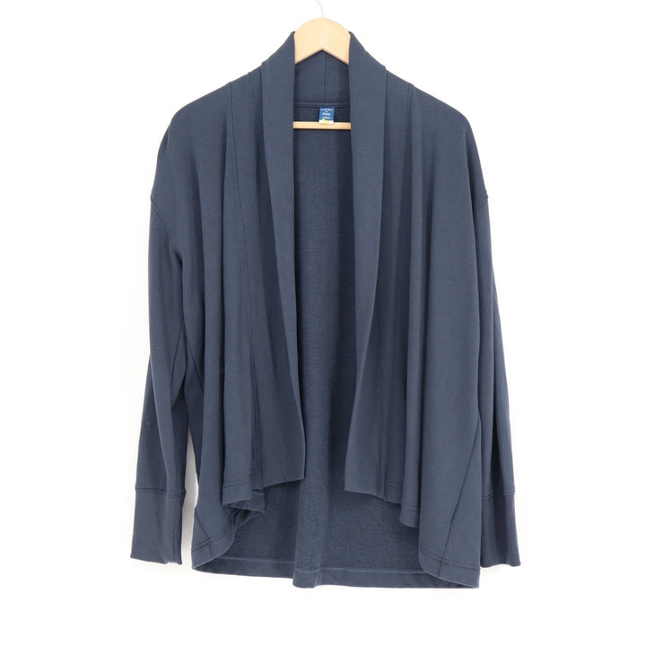 Old Navy Live In French Terry Cardigan Sweater Womens Medium Navy Open Front