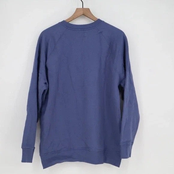 American Giant Midweight Sweatshirt Men L Blue Cotton Fleece Lined Raglan Sleeve