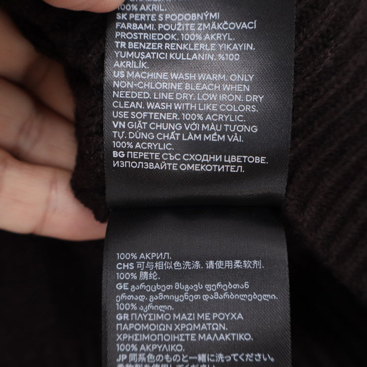 H&M Divided Black Mock Neck Cropped Knit Sweater Womens Medium