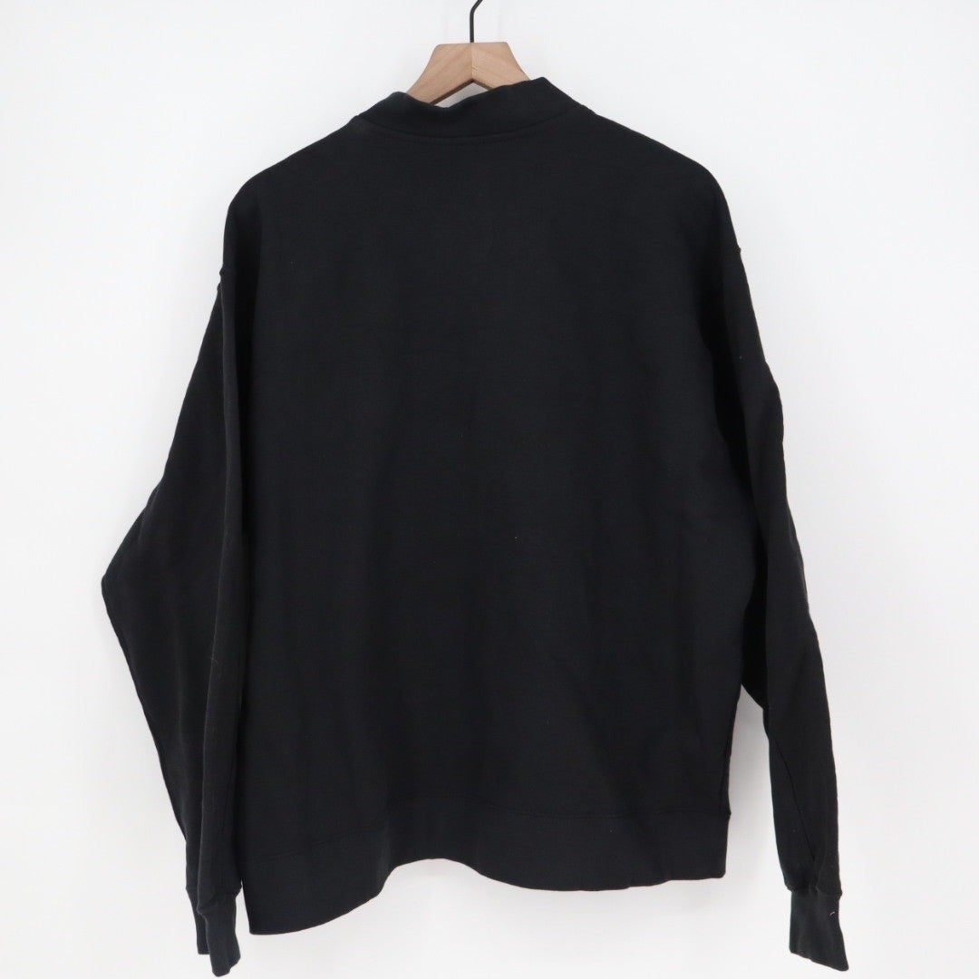American Giant Black Full Zip Bomber Jacket Mens Size L Made in USA Cotton