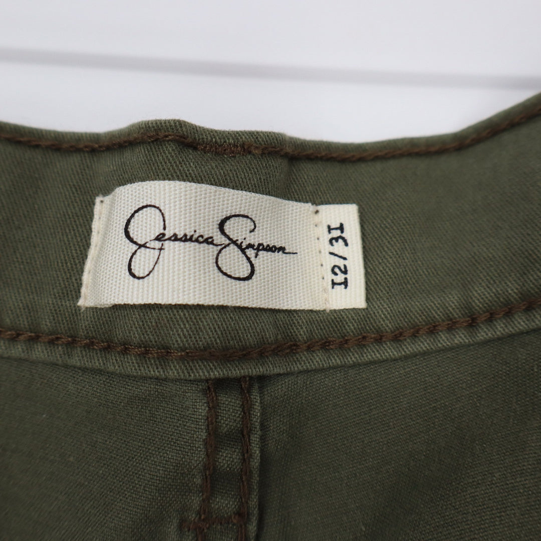 Jessica Simpson Cargo Pants Womens 12 Wide Leg Olive Green Utility Excellent