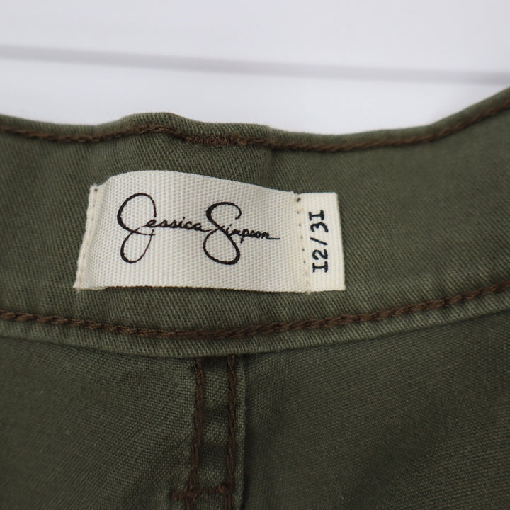 Jessica Simpson Cargo Pants Womens 12 Wide Leg Olive Green Utility Excellent
