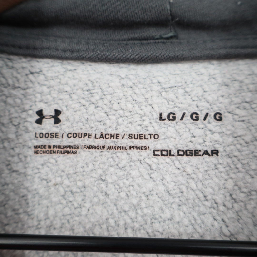 Under Armour Rival Coldgear Hoodie Mens Large Heather Gray Fleece Raglan Sleeve