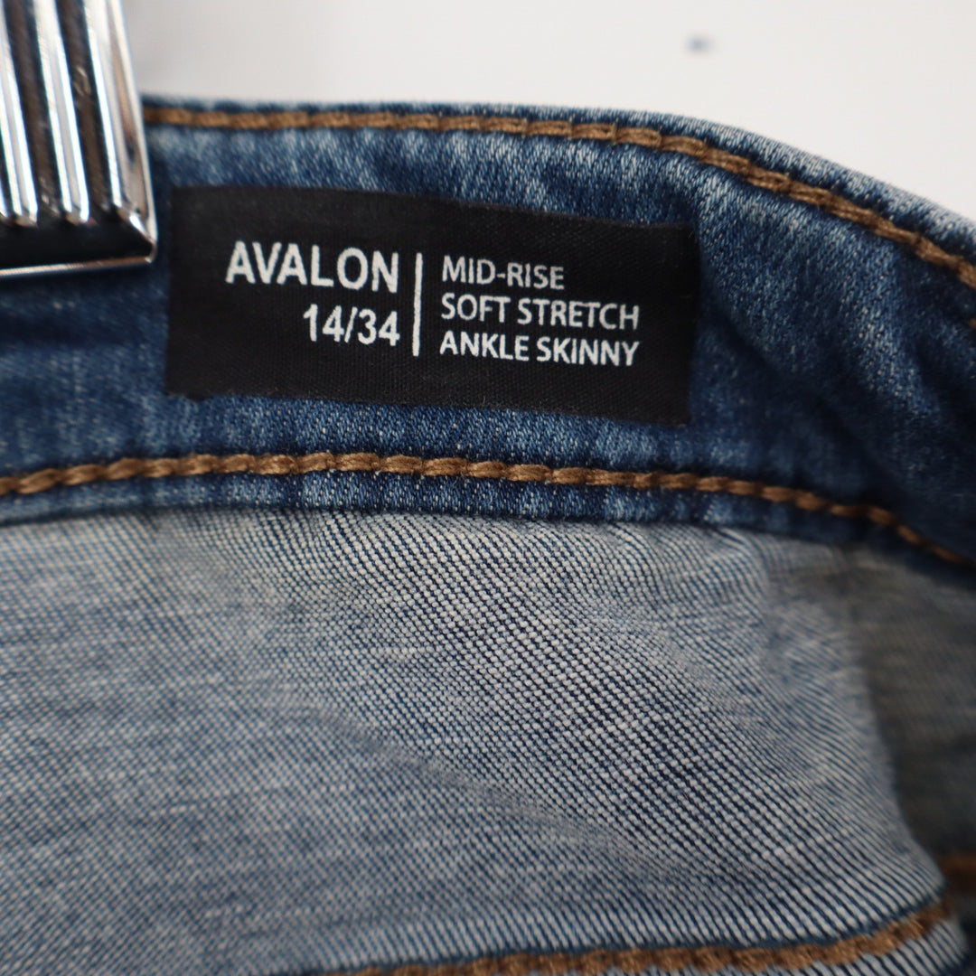 Buffalo Jeans Womens 14 Avalon Mid-Rise Soft Stretch Blue Ankle Skinny Excellent