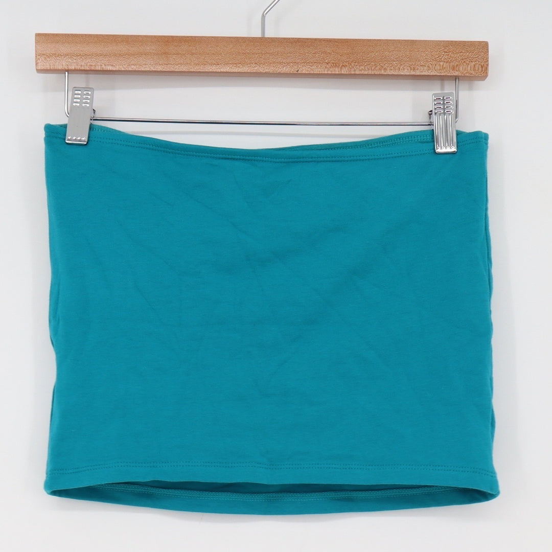 Old Navy Teal Blue Strapless Tube Top with Built-in Shelf Bra Womens Large