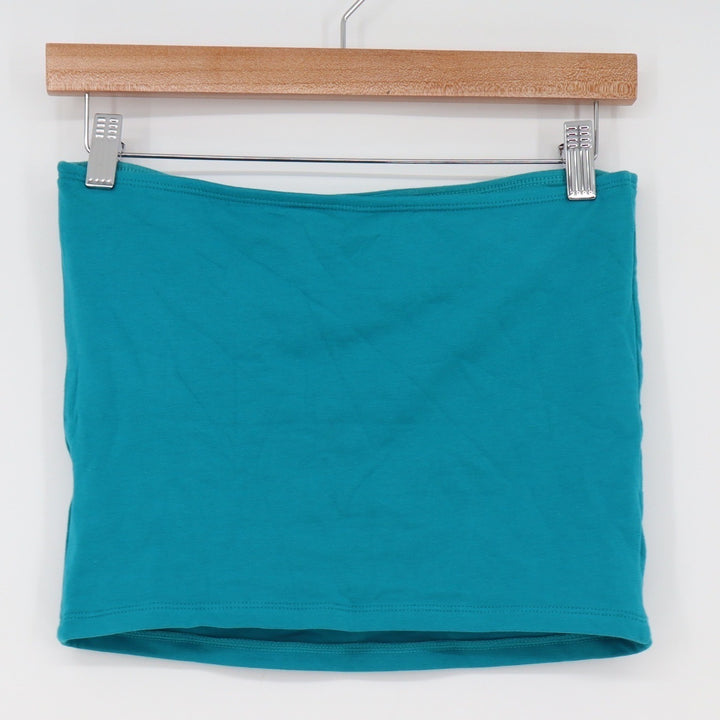 Old Navy Teal Blue Strapless Tube Top with Built-in Shelf Bra Womens Large