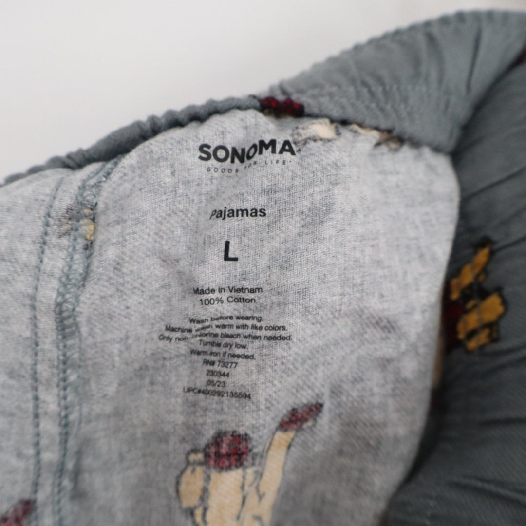 Sonoma Goods For Life Mens Large Gray Golden Retriever Dog Print Pajama Pants L