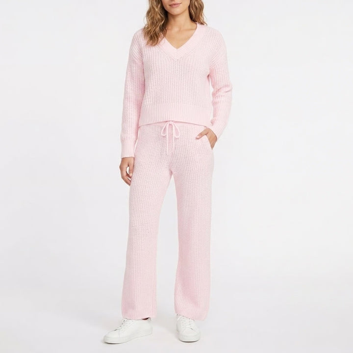 State of Day Intimates Pink Chenille Knit 2PC Lounge Set XS