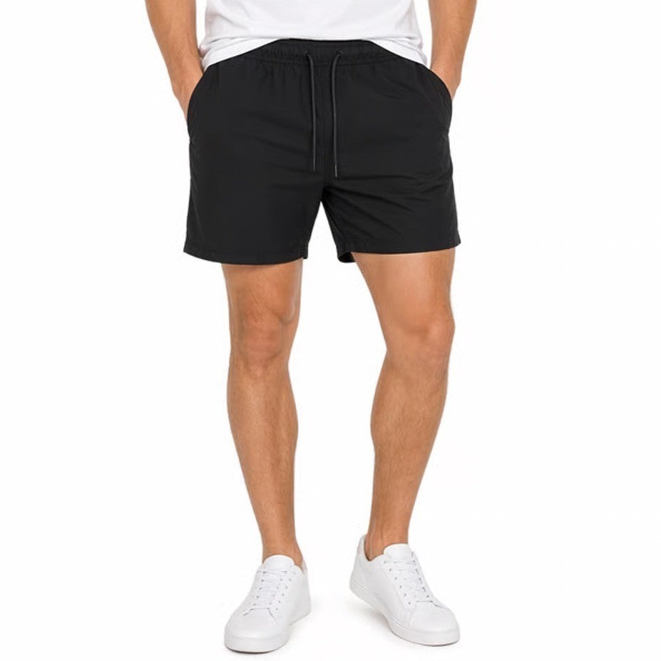 Southpole Mens Black Athletic Shorts Elastic Waist Zipper Pocket L