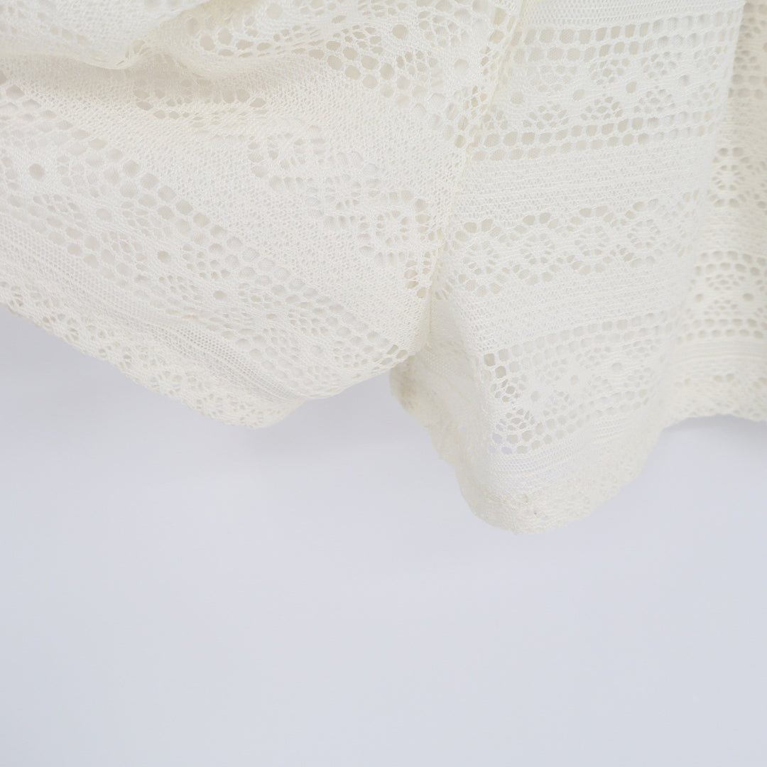 Rewind Lace Tiered Romper Cream Off-White Sleeveless Boho R61257M3E Small
