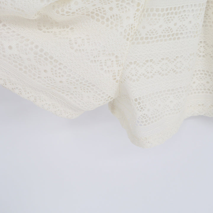 Rewind Lace Tiered Romper Cream Off-White Sleeveless Boho R61257M3E Small