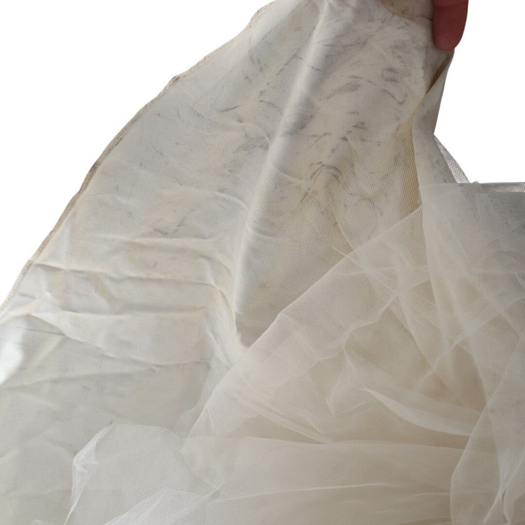 Madison James Wedding Dress Womens 8 White Embroidered Mesh Strapless Sweetheart