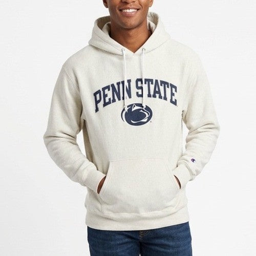 Penn State Nittany Lions Hoodie Mens Large White Champion Fleece Kangaroo Pocket