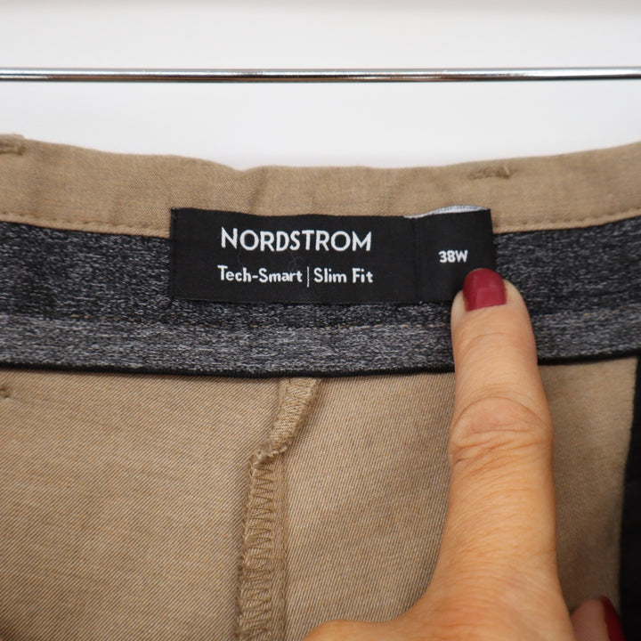 Nordstrom Shorts Mens 38 Tech-Smart Slim Fit Tan Stretch Chino Excellent