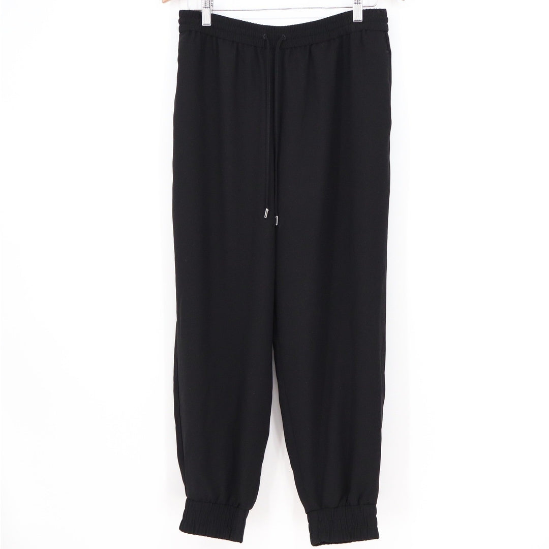 Express Black Woven Jogger Pants Elastic Drawstring Waist Size Medium