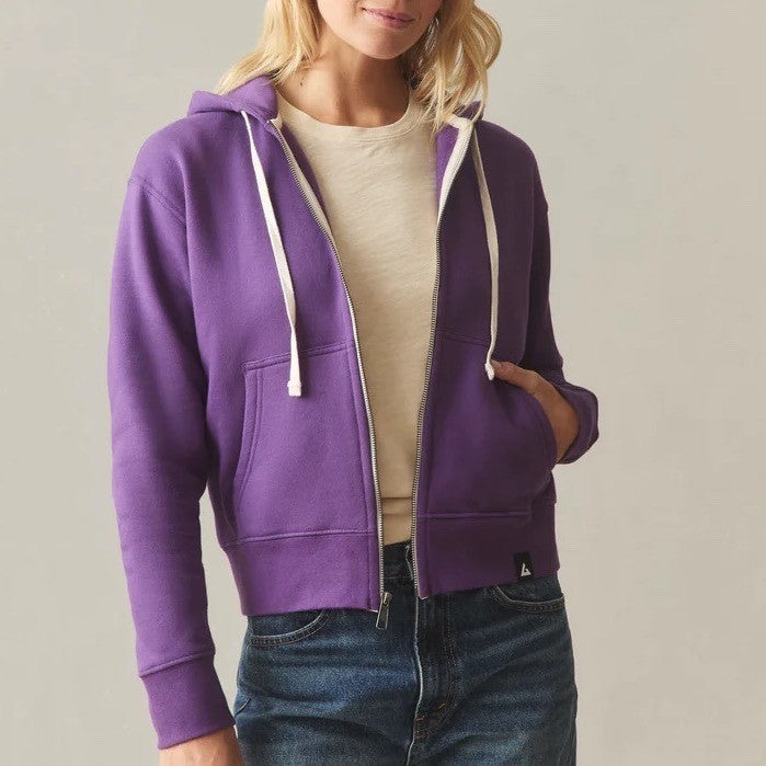 American Giant Midweight Hoodie Womens Large Majesty Cotton Full Zip Pullover