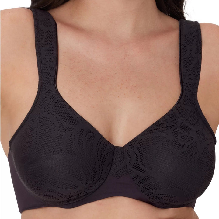 Bali Coolest Smoothing Minimizer Bra Womens 36C Black Stretch Lace Underwire