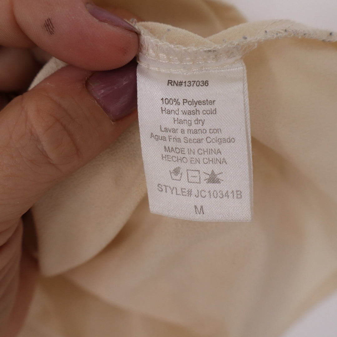 Paper Crane Cream Tiered High Neck Halter Blouse Medium