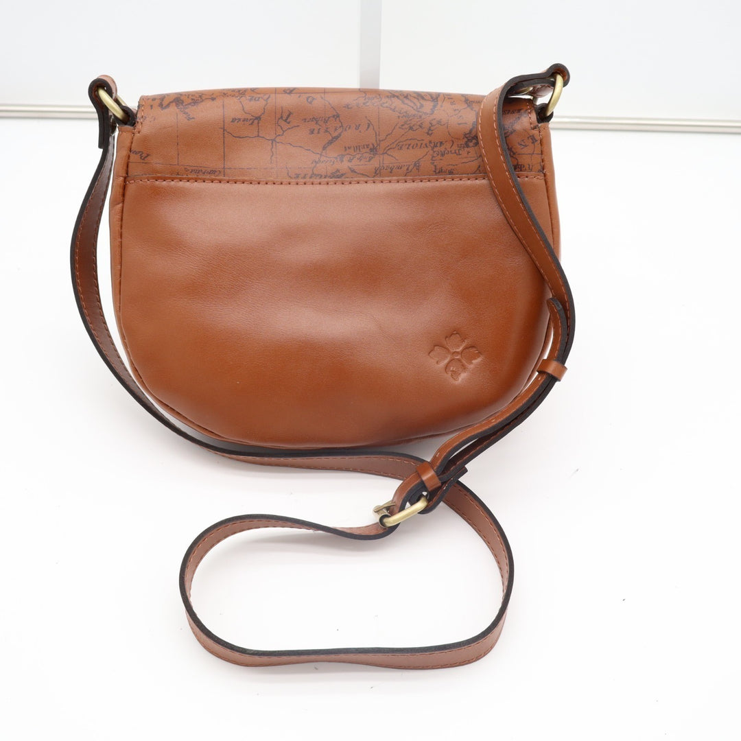 Patricia Nash Ryton Womens Handbag Riot Rust Leather Signature Map Crossbody Bag