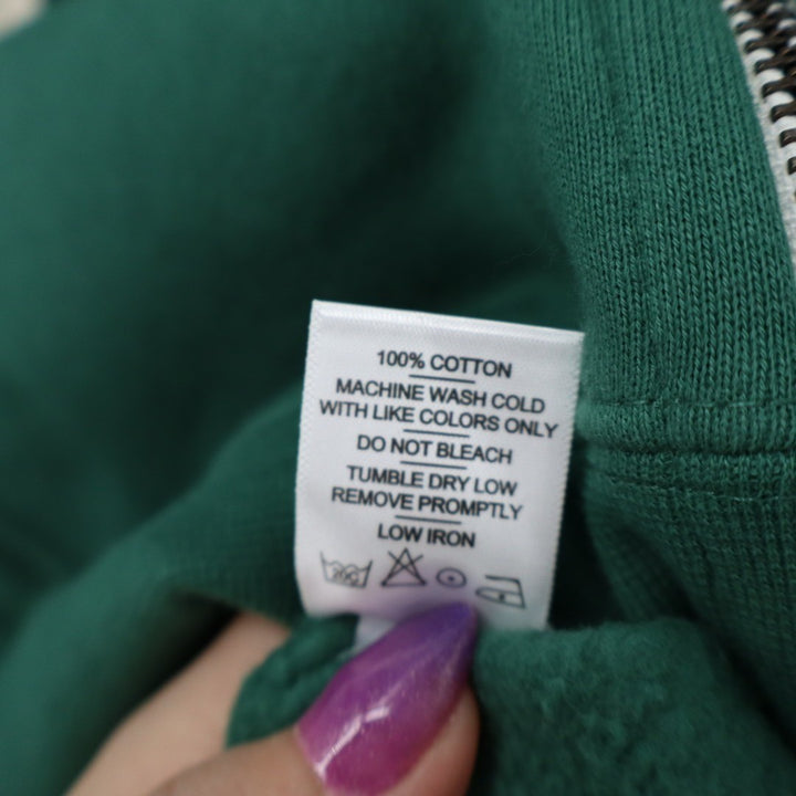 American Giant Midweight Hoodie Womens Medium Green Logo Fleece Lined Full Zip