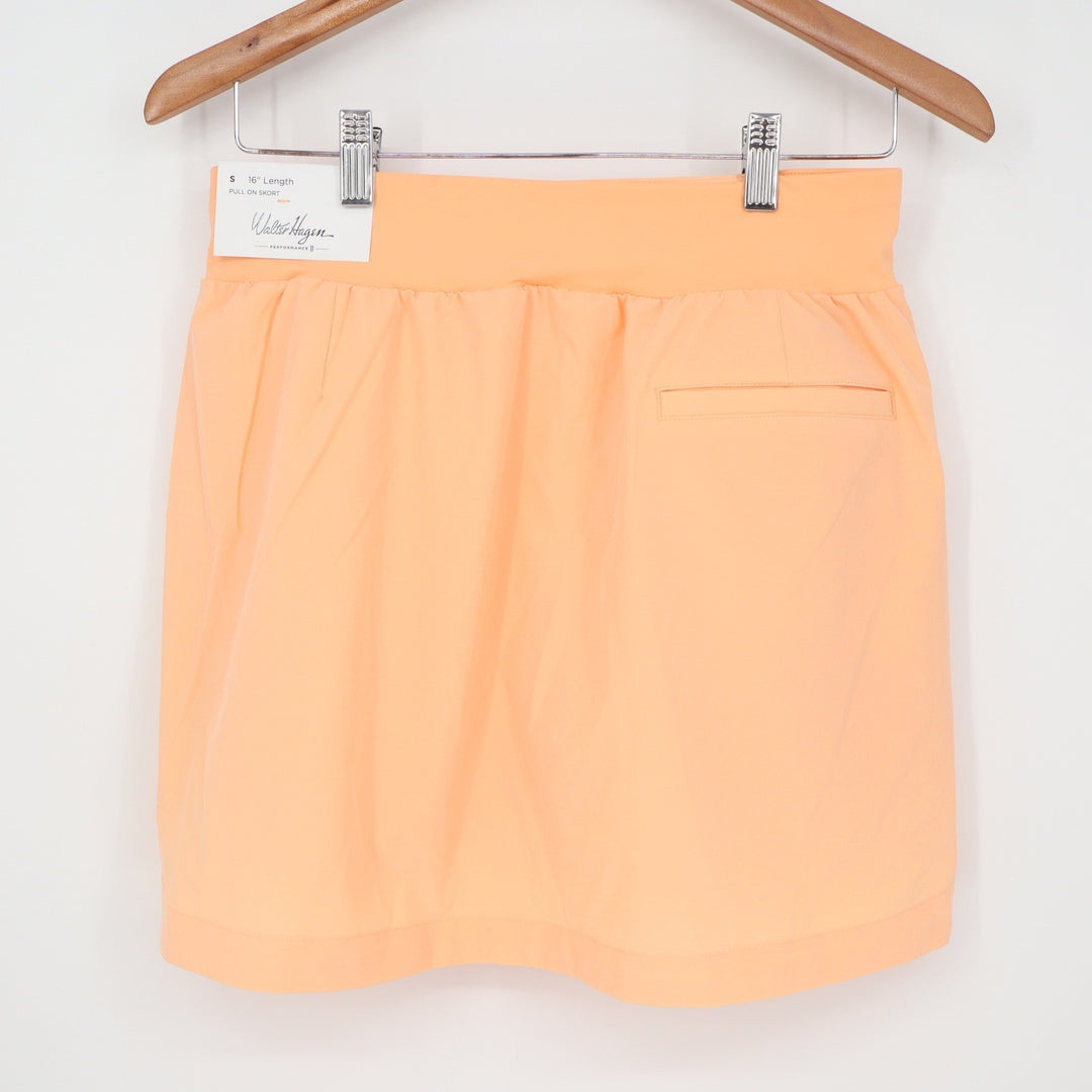 Walter Hagen Womens P11 16" Lightweight Core Skort Peach Fuzz Orange Small NEW