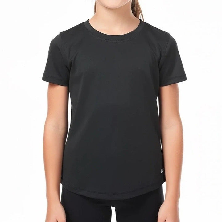 DSG Girls Pure Black Movement Tee Short Sleeve Athletic Shirt XS 6-7 CKP4271CN