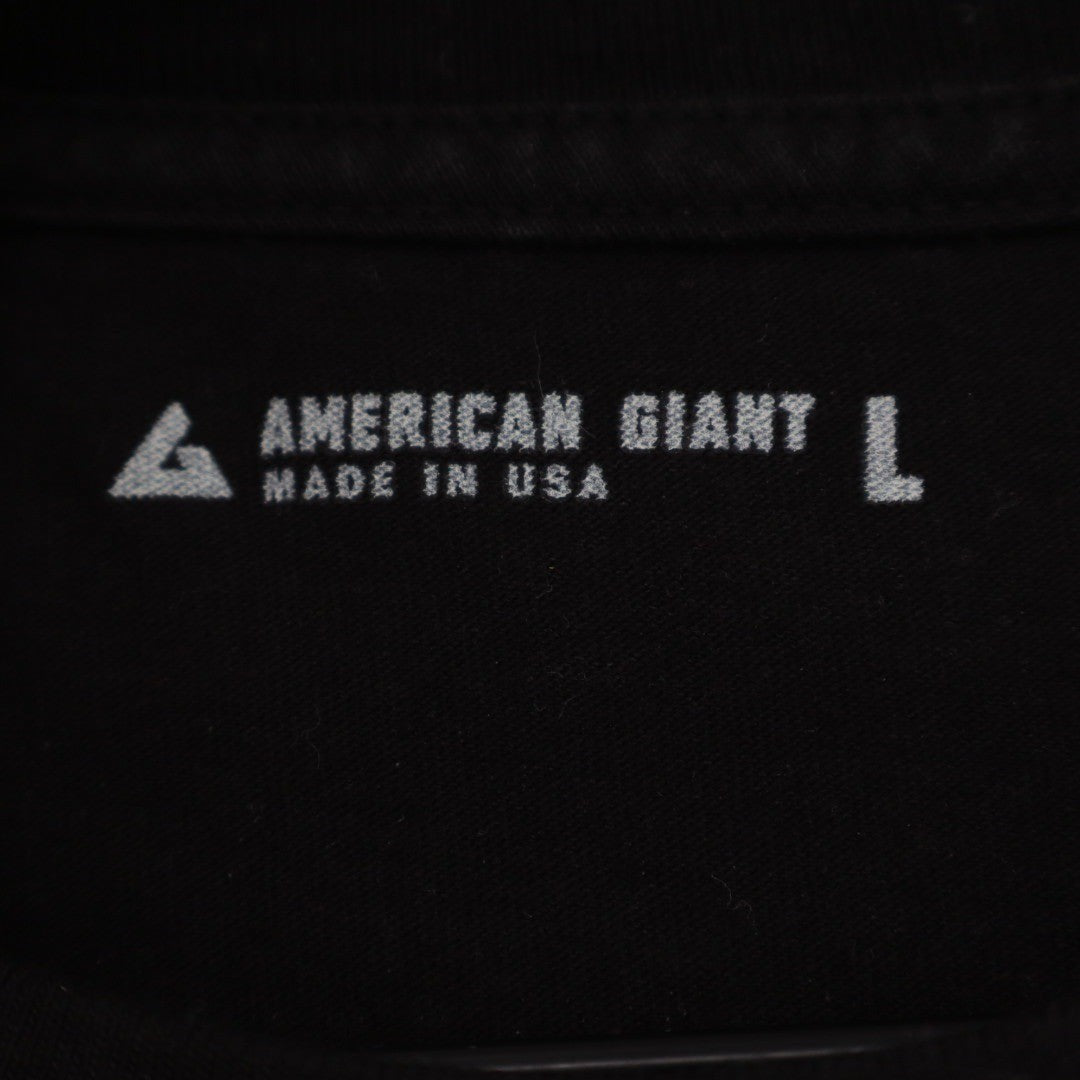 AMERICAN GIANT Mens Black Graphic T Shirt Size L Made in USA