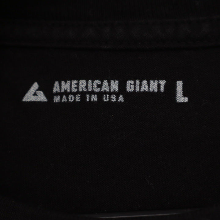 AMERICAN GIANT Mens Black Graphic T Shirt Size L Made in USA