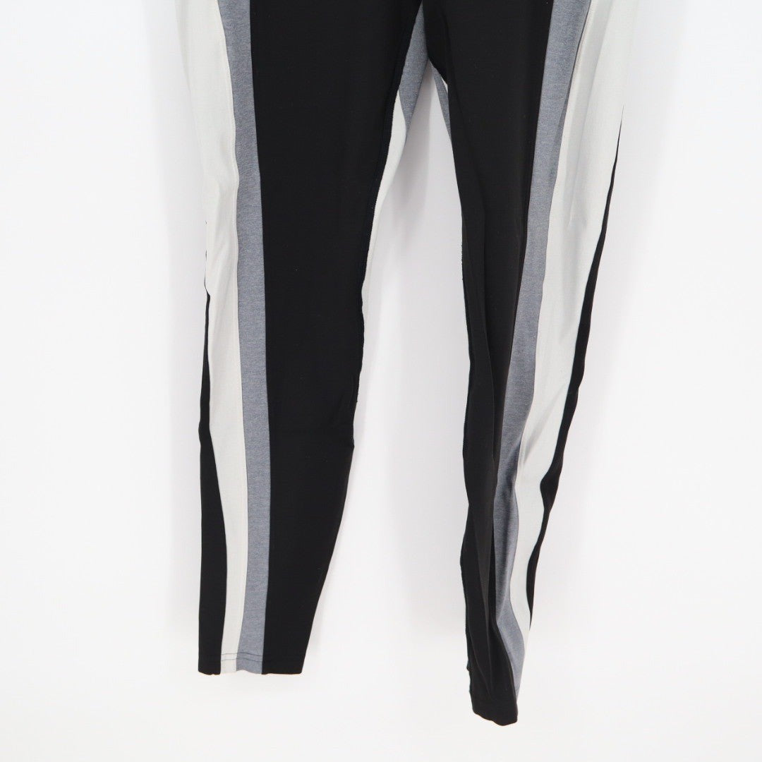 Athleta Crest Colorblock Tight Leggings Black Grey White Athletic Gym Size M