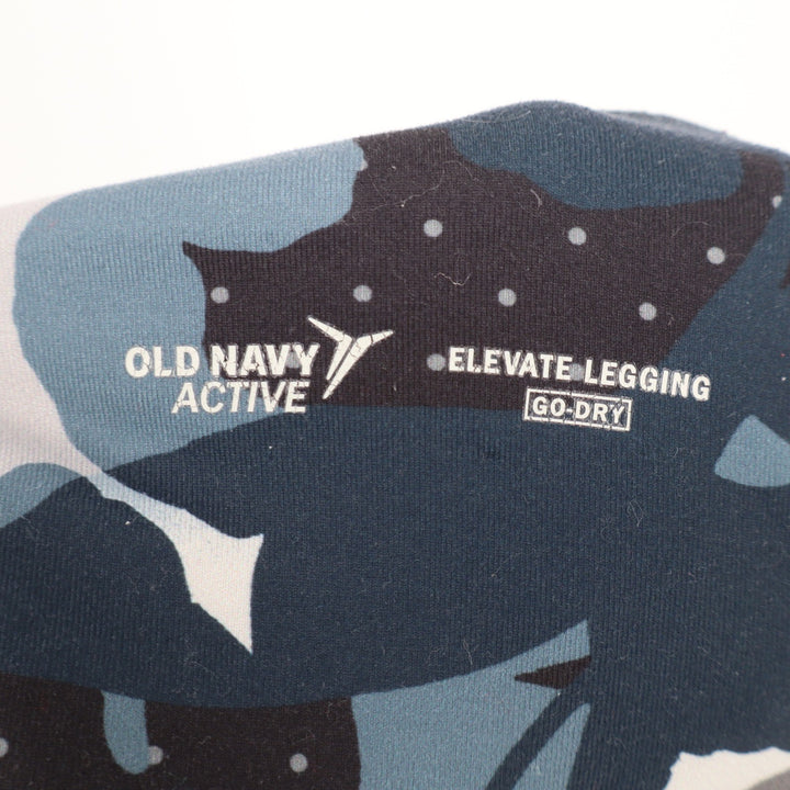 Old Navy Active Elevate Go-Dry Leggings XL Blue Abstract Floral Polka Dot SSA093