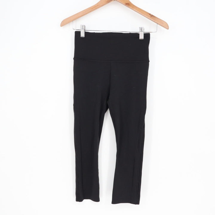 Athleta Horizon Scallop Capri Leggings Womens XS Black Stretch High Waist Active