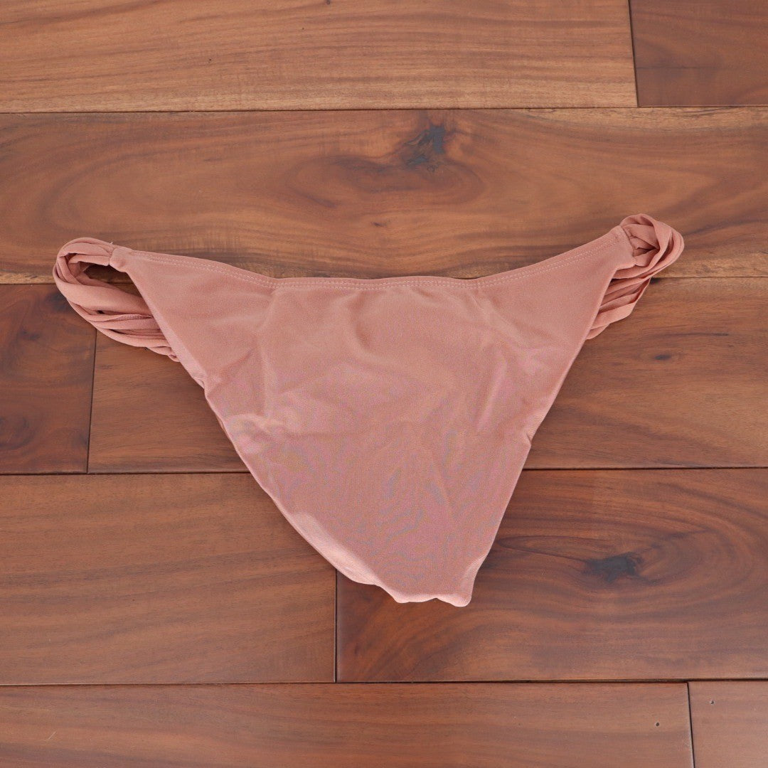 ASOS DESIGN Twist High Leg Hipster Bikini Bottom Mink UK 14 US 10