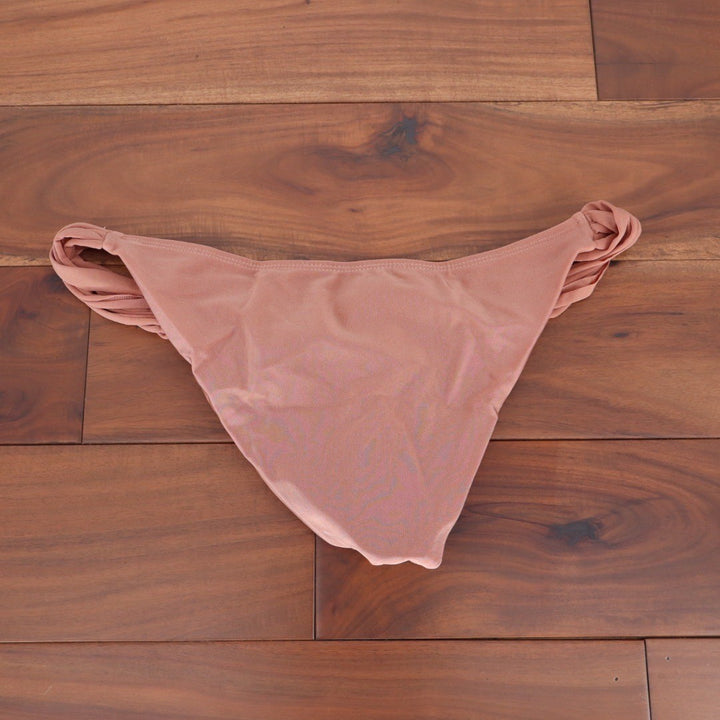 ASOS DESIGN Twist High Leg Hipster Bikini Bottom Mink UK 14 US 10