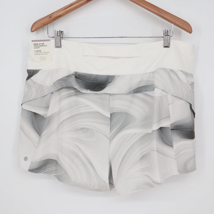 CALIA Kick It Up Mid Rise Performance Shorts XXL Dune Grey Marble 3" Inseam