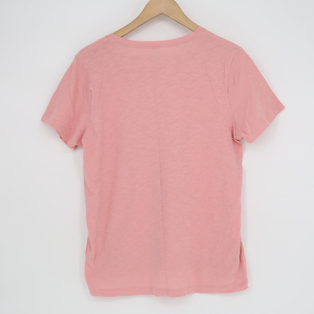 J. Crew Collector Tee Womens L Pink Sun Sea Sand Beach Graphic Slub Cotton Shirt