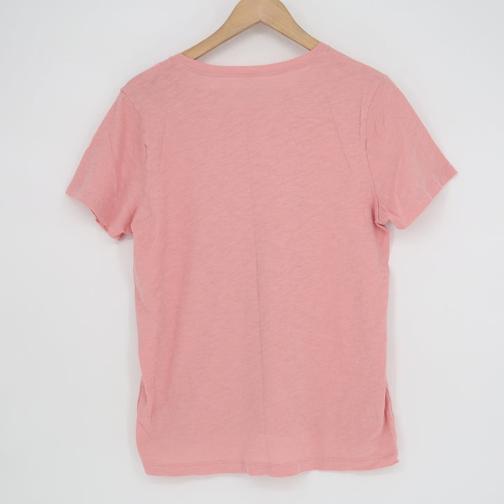 J. Crew Collector Tee Womens L Pink Sun Sea Sand Beach Graphic Slub Cotton Shirt