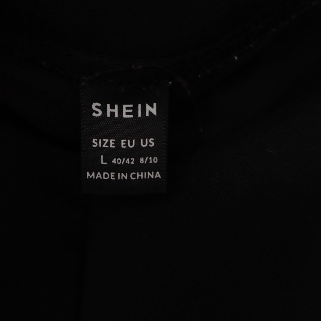 SHEIN Black High Waisted Tailored Slim Leg Trousers Pants Size 10