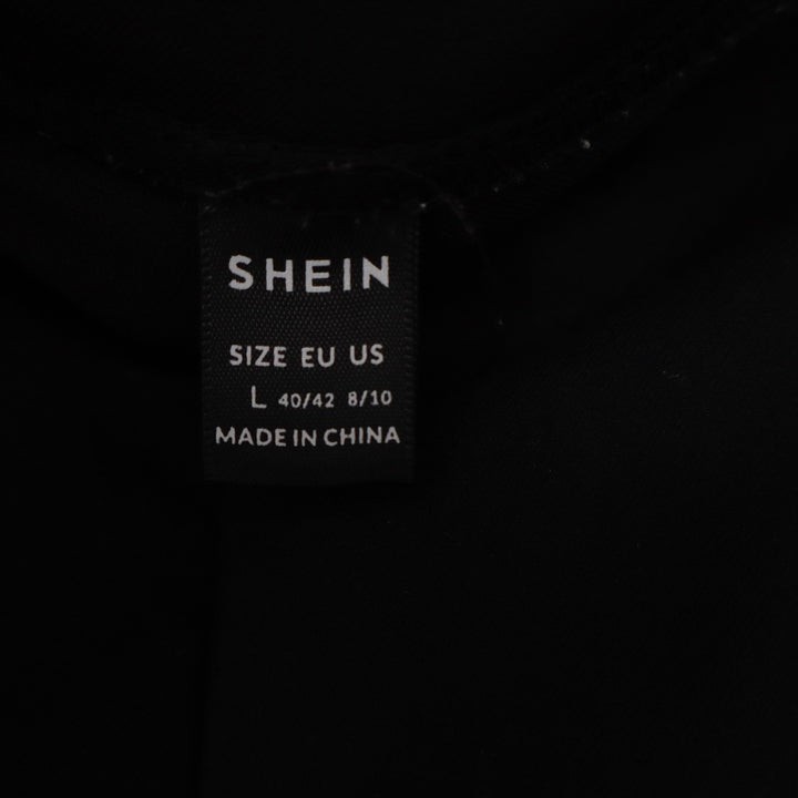 SHEIN Black High Waisted Tailored Slim Leg Trousers Pants Size 10