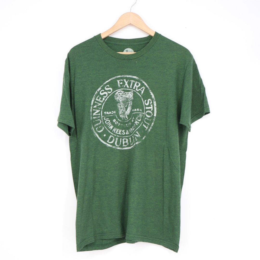 Guinness Extra Stout Dublin Graphic T-Shirt Mens Large Green Heathered Tee