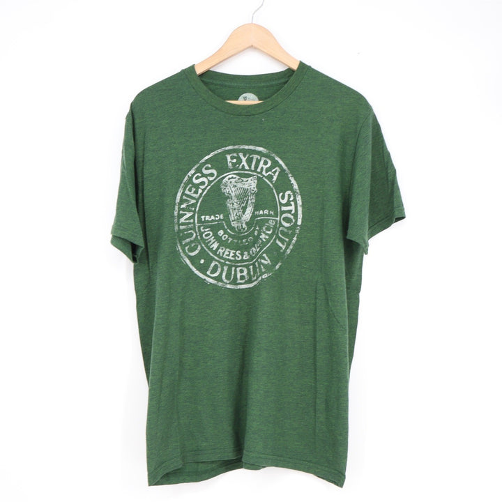 Guinness Extra Stout Dublin Graphic T-Shirt Mens Large Green Heathered Tee