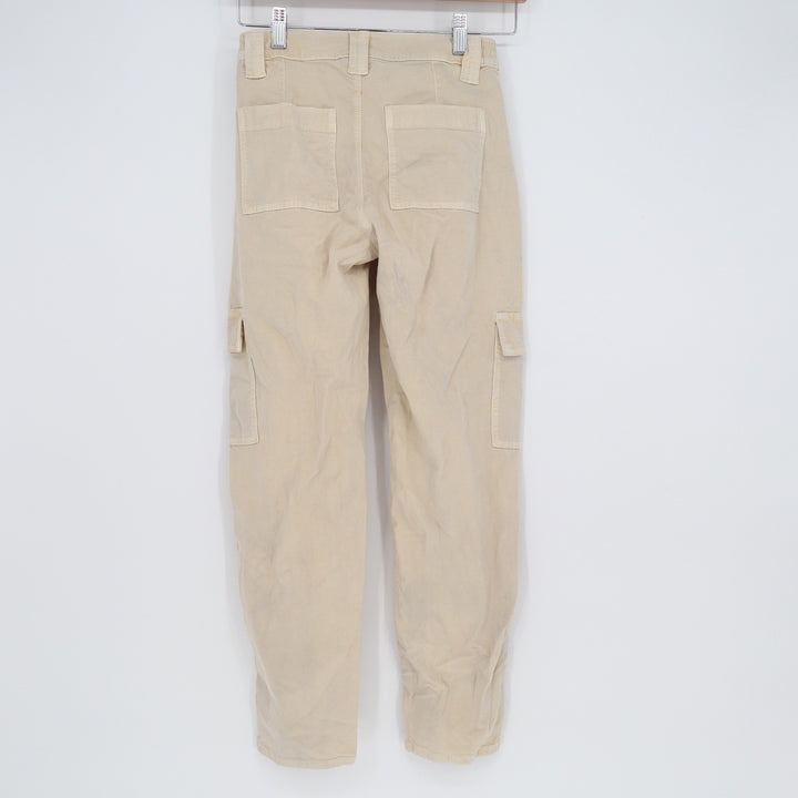 American Eagle Mens 00 Short Beige Cargo Pants Stretch Cotton Lyocell Utility
