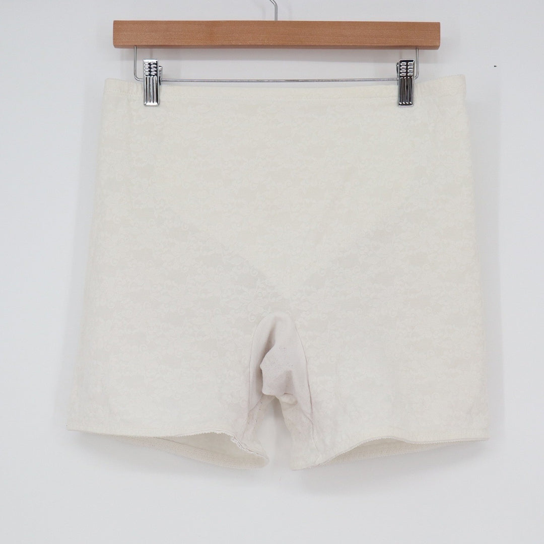 Vintage Style Cream Floral Damask High Waist Shapewear Shorts XL Tummy Control