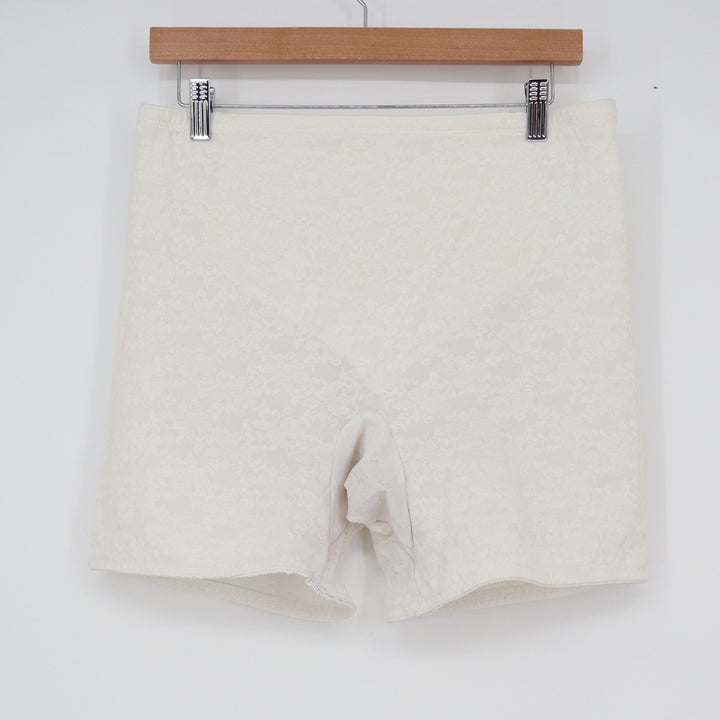 Vintage Style Cream Floral Damask High Waist Shapewear Shorts XL Tummy Control