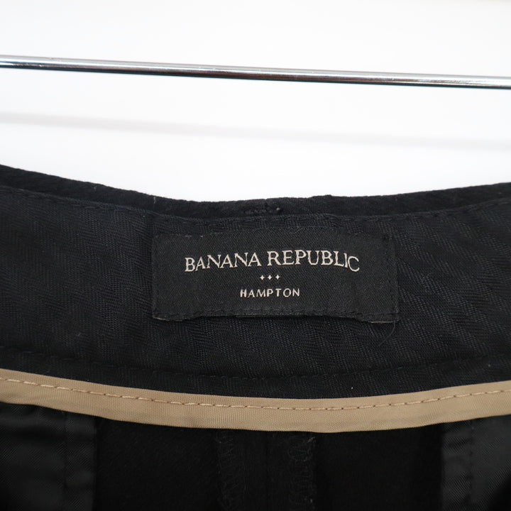 Banana Republic Hampton Fit Black Tapered Dress Pants Wool Blend Trousers